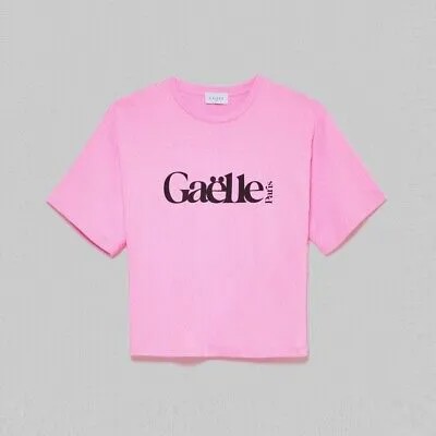 Женская футболка GAELLE Paris GBDP16709 розовая Bon с разрезами в стиле ретро E20
