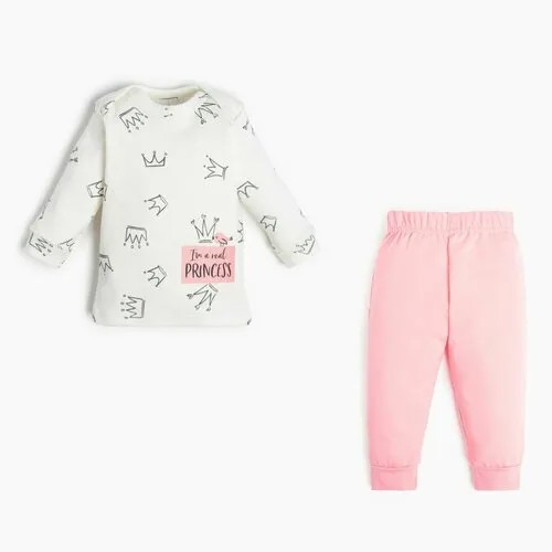 Комплект одежды Крошка Я, размер 68-74, розовый, бежевый