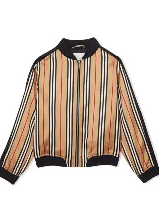 Burberry Kids куртка-бомбер Icon Stripe