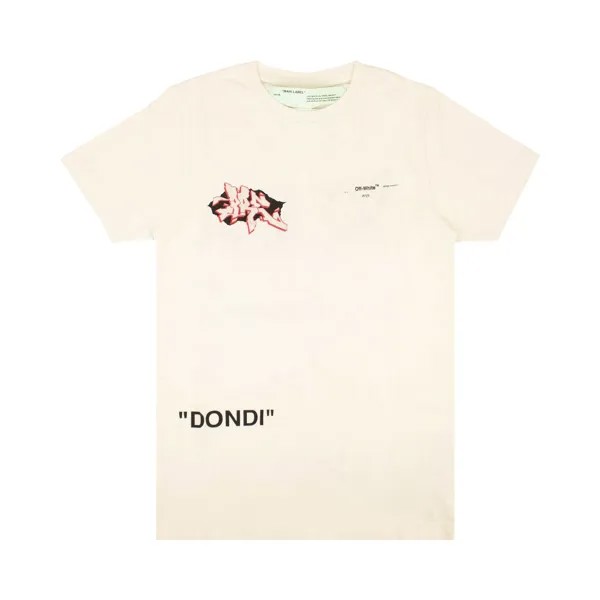 Off-White Футболка с логотипом в стиле граффити, цвет Белый