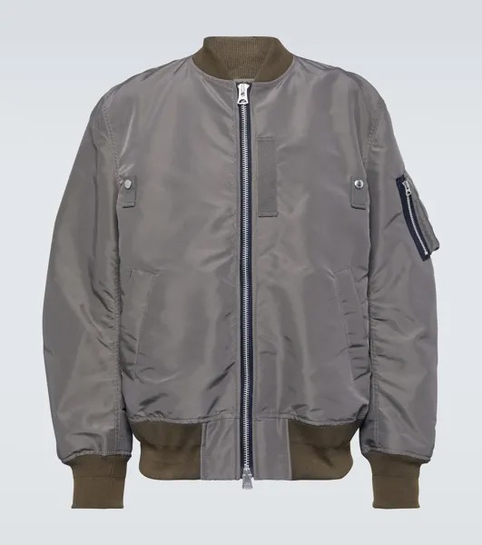 Бомбер из технического твила Sacai, бежевый