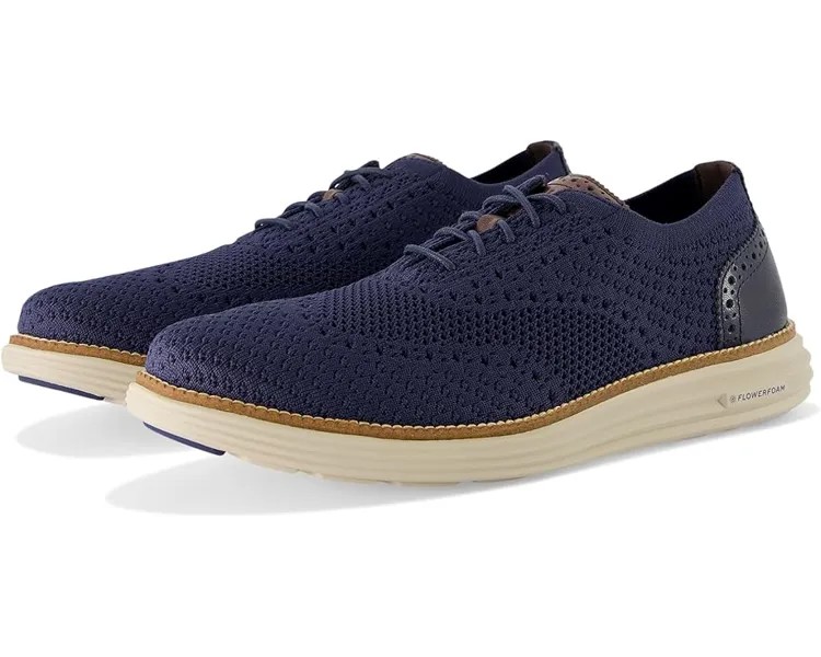Оксфорды Cole Haan Original Grand Remastered Stitchlite Oxford, цвет Marine Blue/Dark Chocolate/Silver Lining