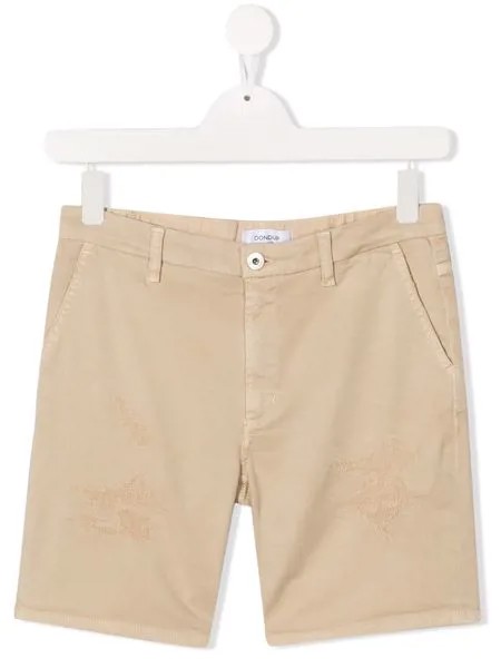 DONDUP KIDS джинсовые шорты с эффектом потертости