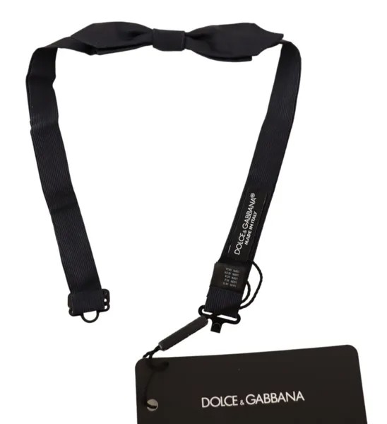 Мужской галстук-бабочка DOLCE - GABBANA, черный, тонкий, из 100% шелка, с регулируемым воротником, папийон $150