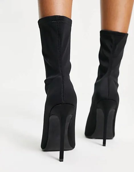 Черные ботинки-носки на высоком каблуке ASOS DESIGN Eleanor