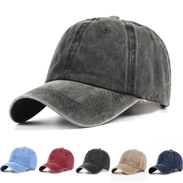 Шляпы женщины хлопок SnapBack Хип-хоп шляпа Мужчины Мытый солнцезащитный крем Бейсболка