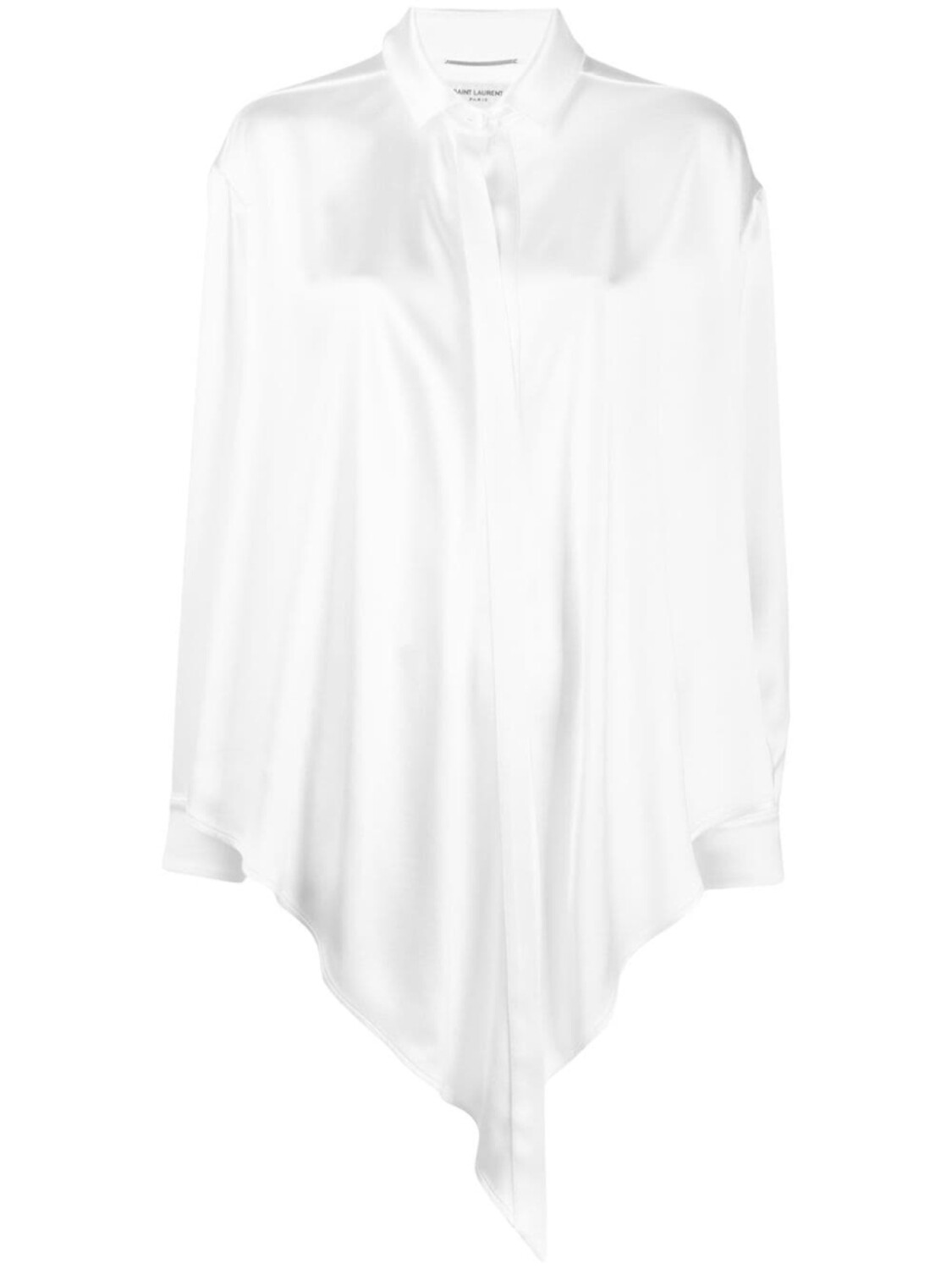 Saint Laurent рубашка с драпировкой, нейтральный цвет