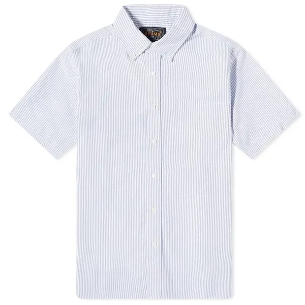 Рубашка с коротким рукавом в полоску Beams Plus BD Candy Stripe, синий