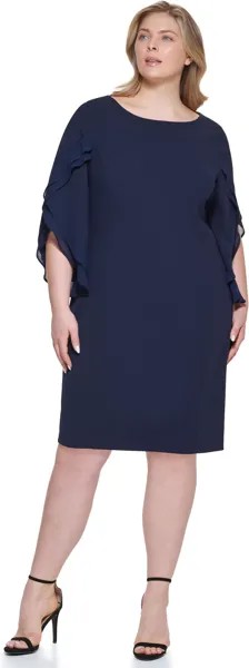 Платье-футляр больших размеров DKNY, темно-синий