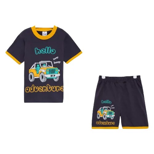 Комплект для мальчика (футболка/шорты), цвет графитовый, рост 86