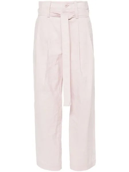 Issey Miyake брюки Shaped Membrane с завышенной талией, розовый