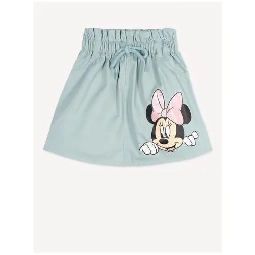 Мятная юбка Paperbag с принтом Disney для девочки Gloria Jeans, размер 3-4г/104