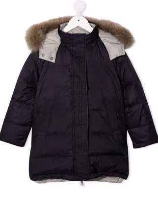 Brunello Cucinelli Kids пуховик с капюшоном