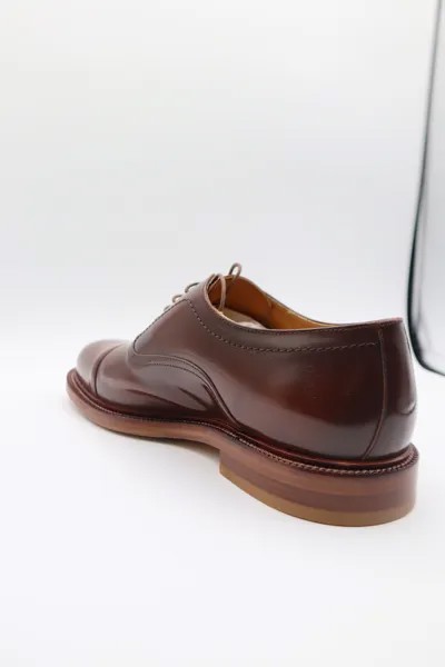 Brunello Cucinelli Мужские оксфорды коричневые на шнуровке, коричневый