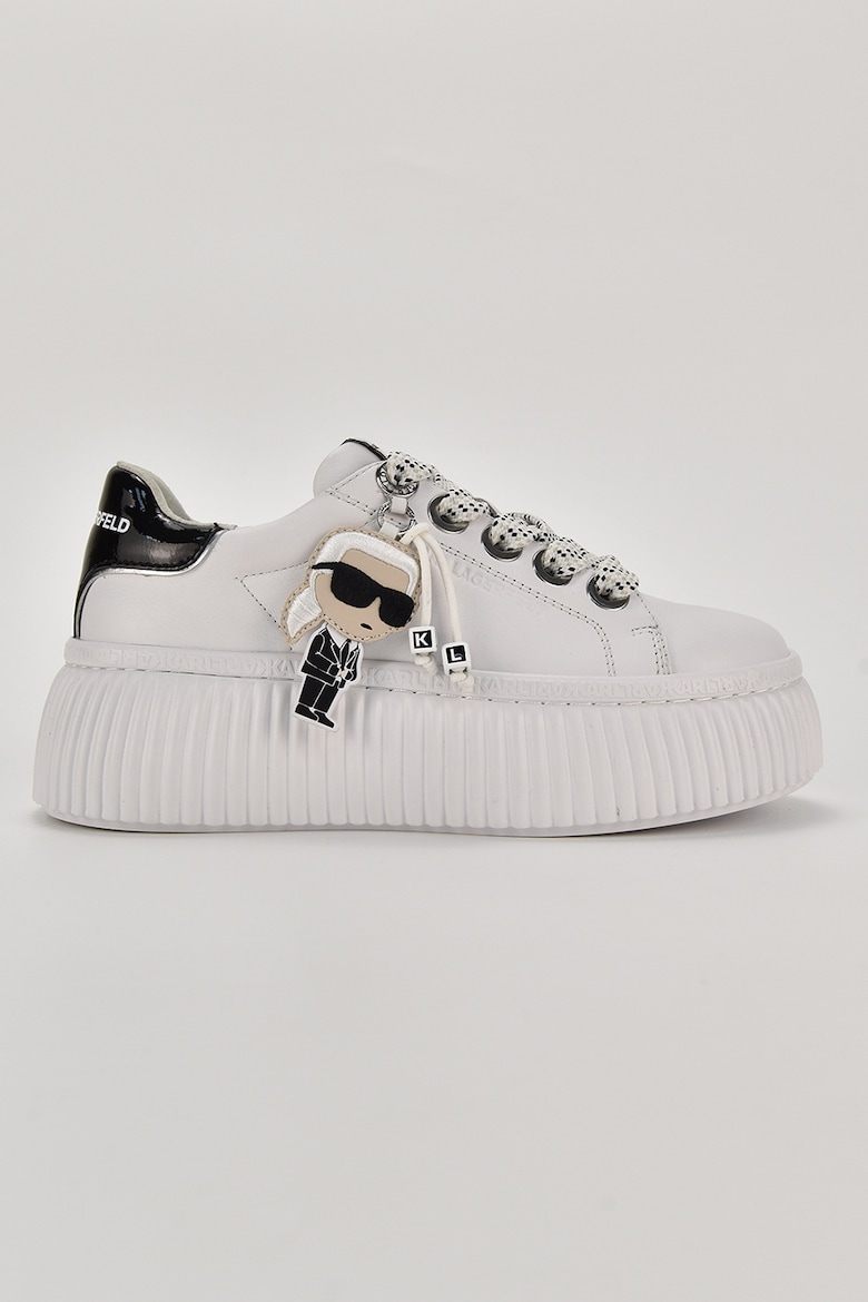 Зауженные кожаные спортивные туфли с контрастными шнурками Karl Lagerfeld, белый
