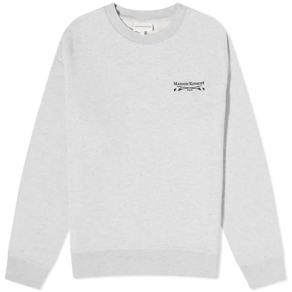 Свитшот Maison Kitsune Oars Regular Crew, светло-серый