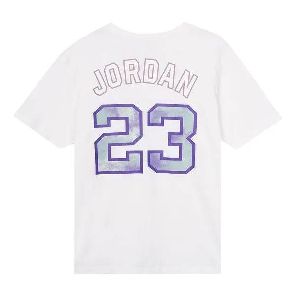 Футболка Air Jordan Sport DNA Solid Color Logo Alphabet Numeric Printing Short Sleeve White, белый