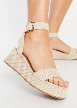 Бежевые сандалии на платформе ASOS DESIGN Tatiana-Нейтральный