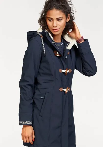 Куртка KangaROOS Softshell, с капюшоном, с контрастной подкладкой капюшона, цвет морской волны