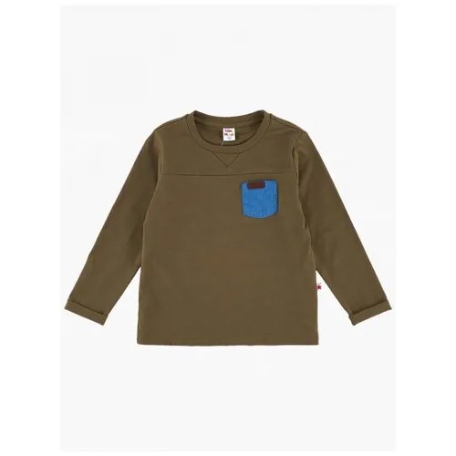 Лонгслив Mini Maxi,  для мальчиков, хлопок, размер 92, хаки