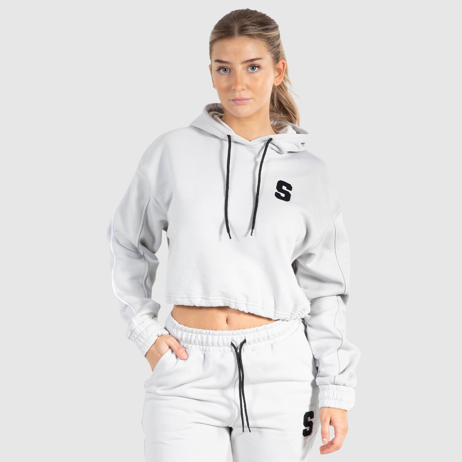 Толстовка SMILODOX Crop Hoodie Rylanda, серый
