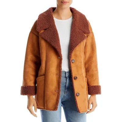 Free People Женское коричневое замшевое теплое короткое пальто из искусственного меха Верхняя одежда XS BHFO 2953