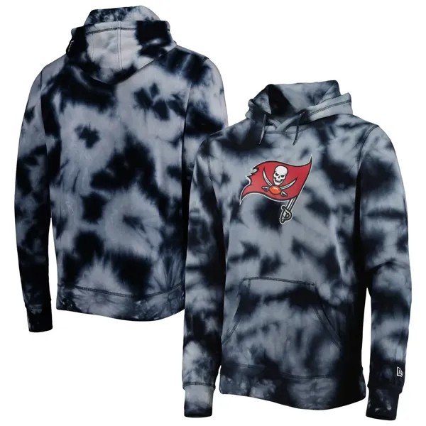 Мужская черная толстовка с капюшоном Tampa Bay Buccaneers Team Tie Dye New Era