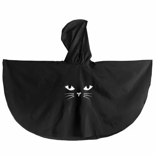 Накидка с капюшоном Кошка черная