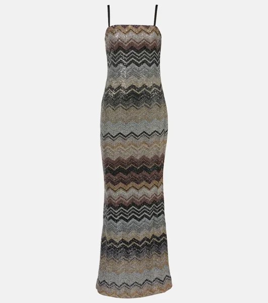 Платье макси с зигзагом Missoni, мультиколор