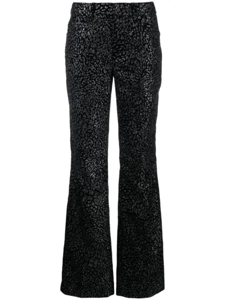 Zadig&Voltaire расклешенные брюки с жаккардовым узором, черный