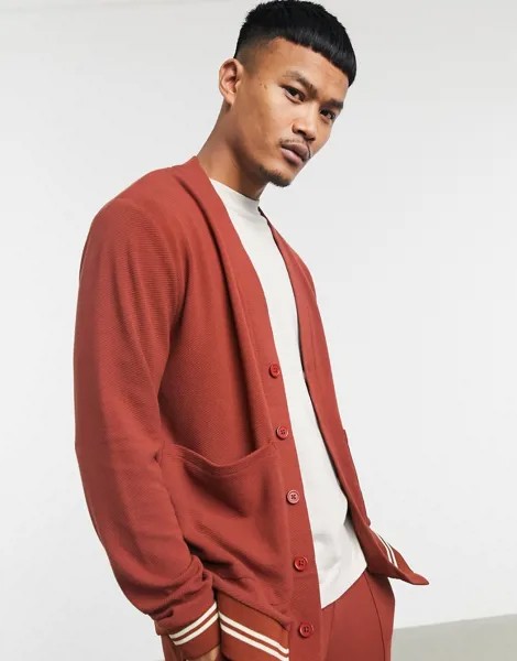 Кардиган от комплекта с полосками ASOS DESIGN-Коричневый