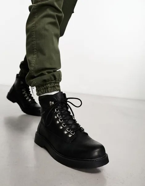 Selected Homme – черные кожаные туфли на шнуровке