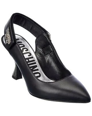 Женские кожаные туфли Moschino с логотипом на пятке