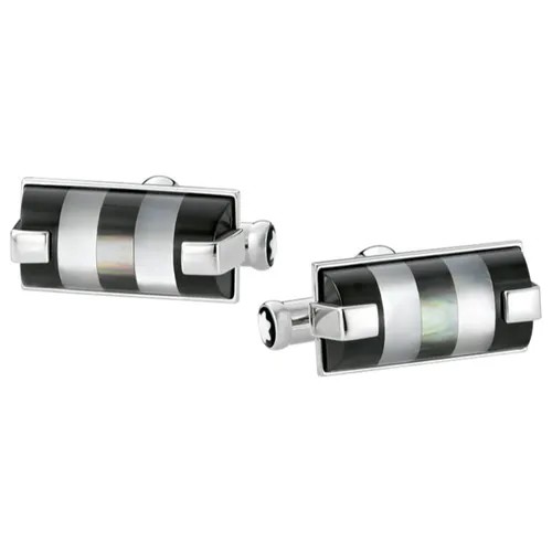 Запонки Montblanc, нержавеющая сталь, серебряный