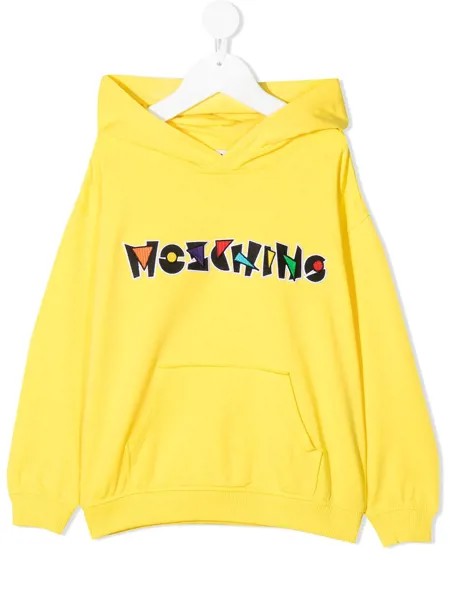 Moschino Kids худи с вышитым логотипом