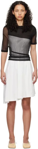 Черно-белое многослойное мини-платье Mm6 Maison Margiela