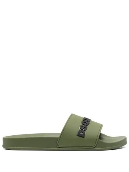 Dsquared2 шлепанцы с логотипом, зеленый