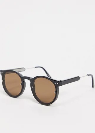 Черные круглые солнцезащитные очки в стиле унисекс Spitfire Post Punk-Черный