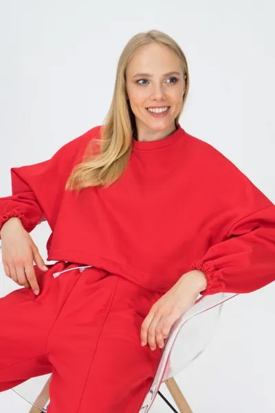 Свитшот женский Ennergiia Толстовка AW21-W03 Красный красный 42 RU