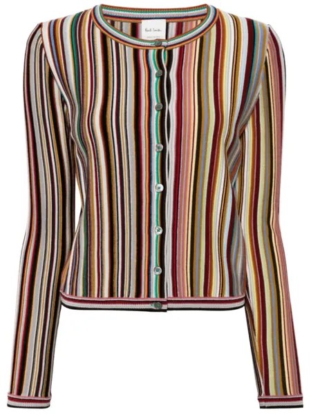 Paul Smith полосатый кардиган из натуральной шерсти, черный