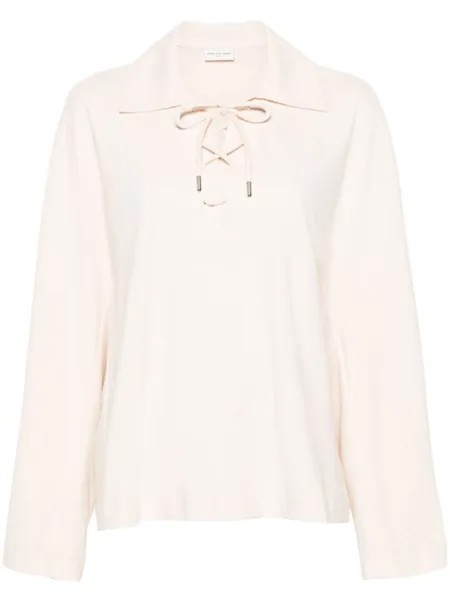 DRIES VAN NOTEN футболка со шнуровкой, нейтральный цвет