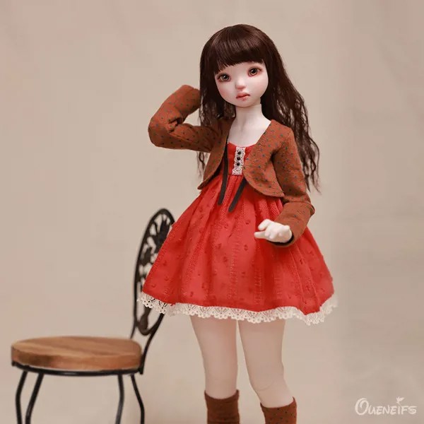 Chae BJD кукла 1/4 коричневый жилет и оранжевая юбка Игрушки для девочек Коллекция высокого качества