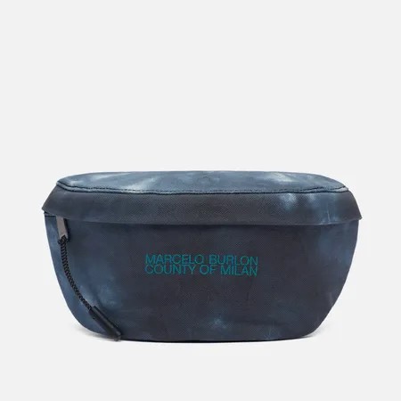 Сумка на пояс Marcelo Burlon Logo Tie & Dye Basic Fannypack, цвет синий