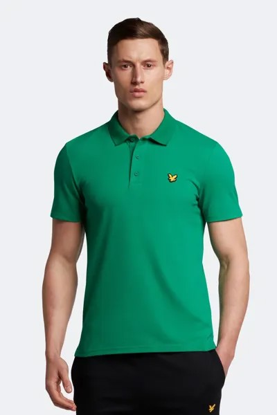 Зеленая рубашка-поло Sport с короткими рукавами Lyle & Scott, зеленый