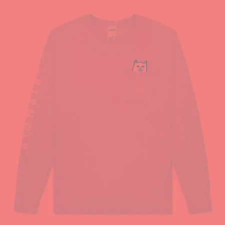Мужской лонгслив RIPNDIP Lord Nermal Pocket, цвет серый, размер M