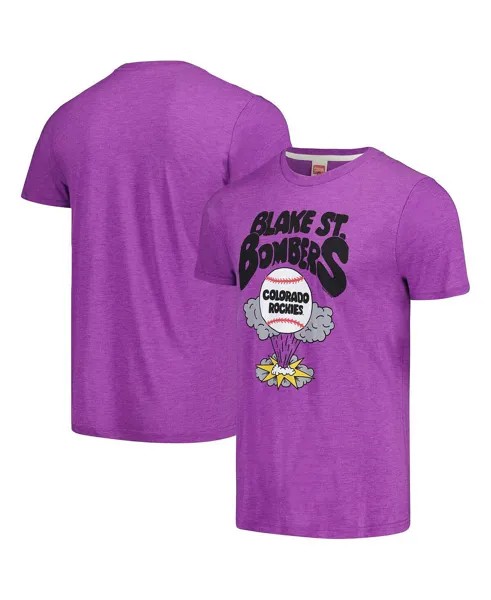 Мужская фиолетовая футболка Colorado Rockies Blake St. Bombers Tri-Blend Homage