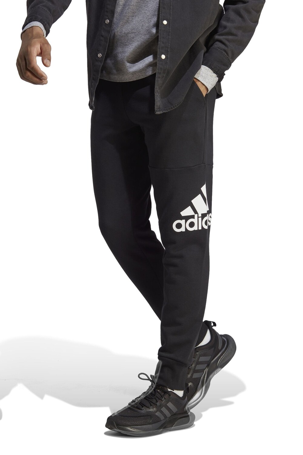 Махровые джоггеры Sportswear Essentials с зауженными штанинами adidas, черный