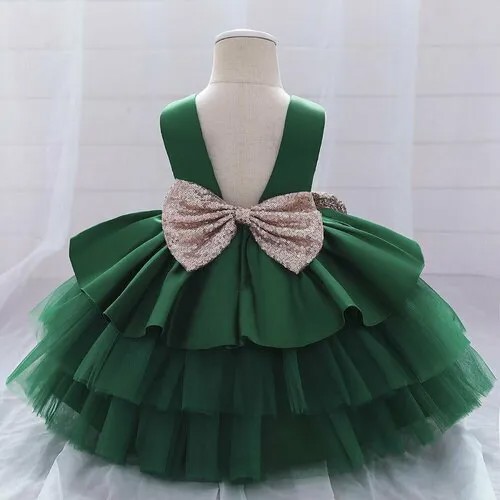 Платье, размер 110, зеленый