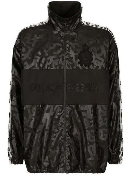 Dolce & Gabbana спортивная куртка с логотипом DG, черный