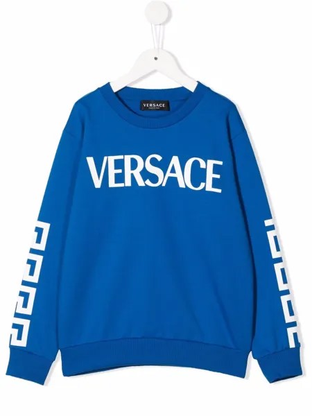Versace Kids толстовка с принтом Greca